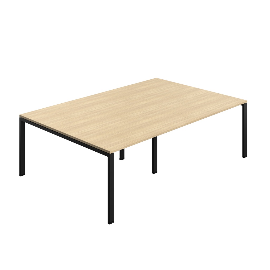 Synergy|Meeting Table|Goal Post|2400X1600|Nova Oak-Black | Logos Services